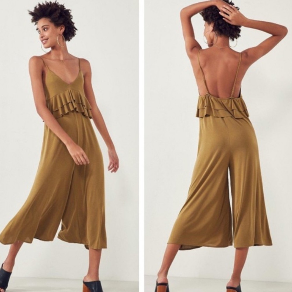 UO ✨Silence + Noise✨Cupro Ruffle Jumpsuit